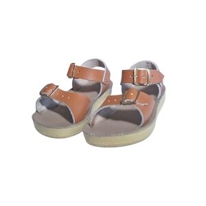 Sun-San Salt Water Sandals, Surfer Style hook & loop,tan, Infant Size 6
